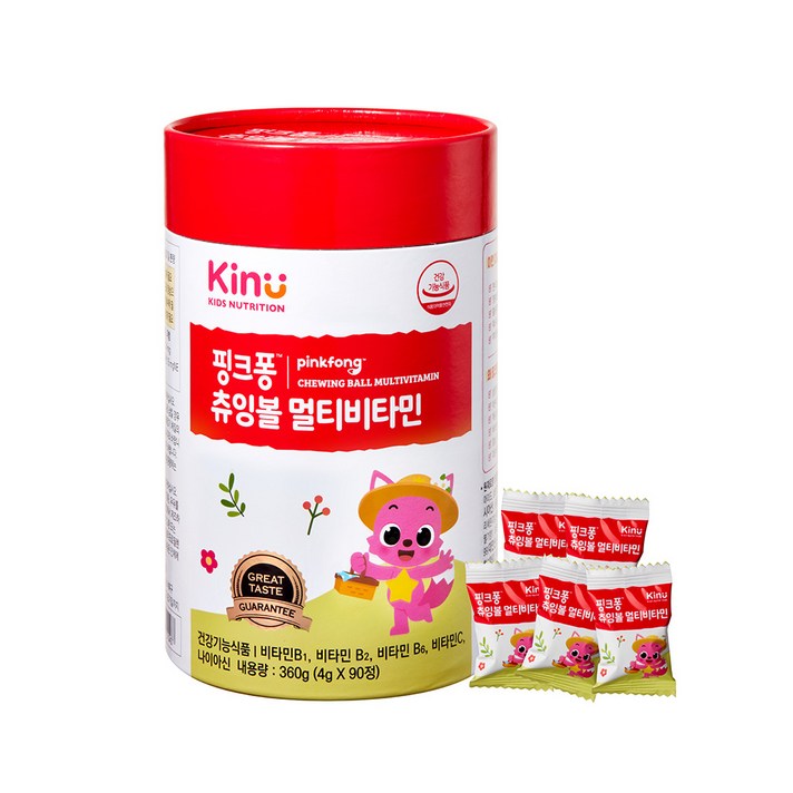 GNC 핑크퐁 츄잉볼 멀티비타민, 1개, 90정