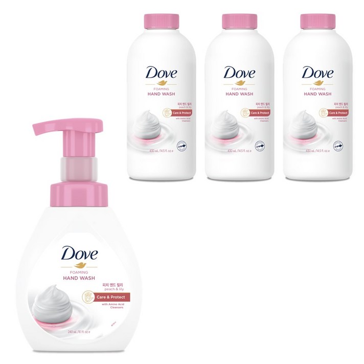 도브 포밍 핸드워시 피치 앤드 릴리 240ml + 리필 430ml x 3p 세트, 1세트
