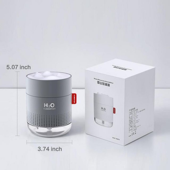 생수병 가습기 미니 페트병 무소음 필터 없는 500ml 탁상용 휴대용 물병 생수 차량용 112, 라이트 그레이
