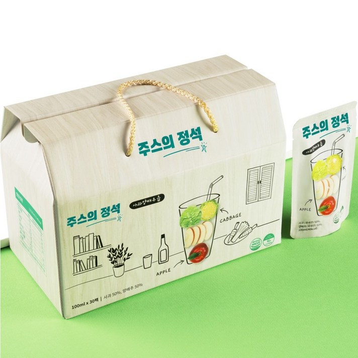 주스의정석 양배추사과즙, 1박스 (100ml x 30팩)