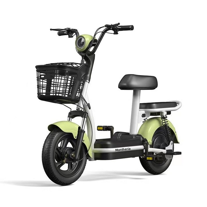MONTHERIA 전기자전거 48V 고성능 가성비 배달 출퇴근 전기스쿠터 A598-30, 12Ah/30km, 녹색