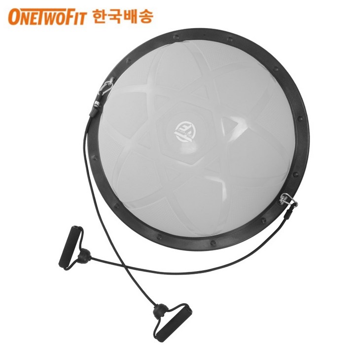 OneTwoFit 밸런스 돔볼 요가 필라테스 세트 보수볼 58cm + 튜빙밴드 2p + 마사지 폼롤러, 그레이