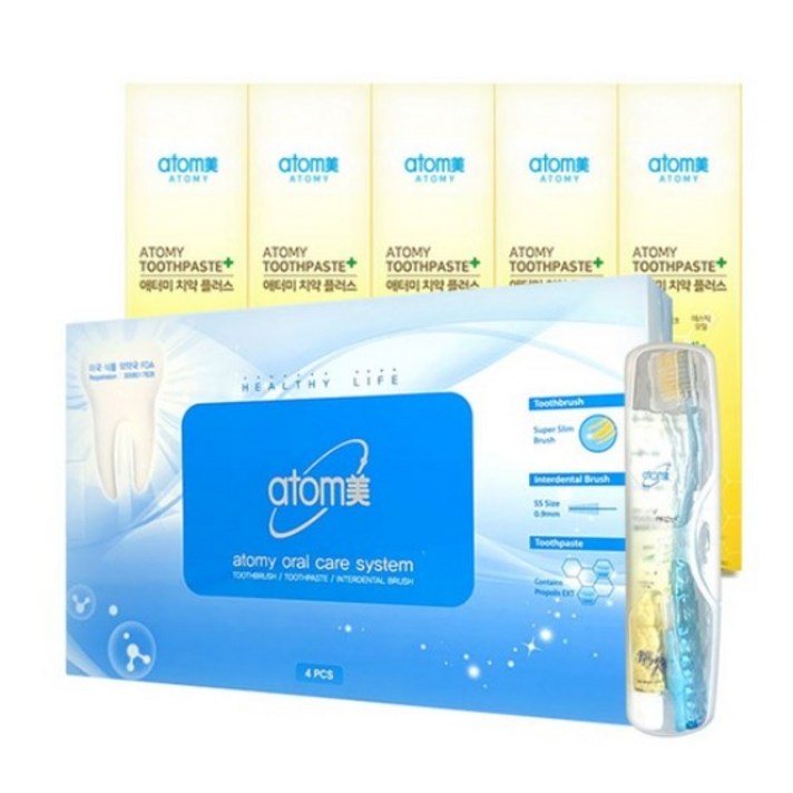 애터미 여행용 칫솔세트 4p + 치약 200g x 5p 세트, 1세트