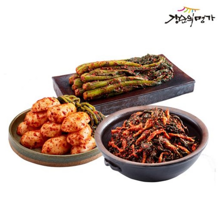강순의 명가 별미김치 3종(돌산갓김치3kg+총각김치2kg+고들빼기1kg), 강순의 명가 별미김치 3종