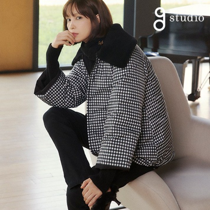 지스튜디오 양모카라 리버시블헝가리구스다운