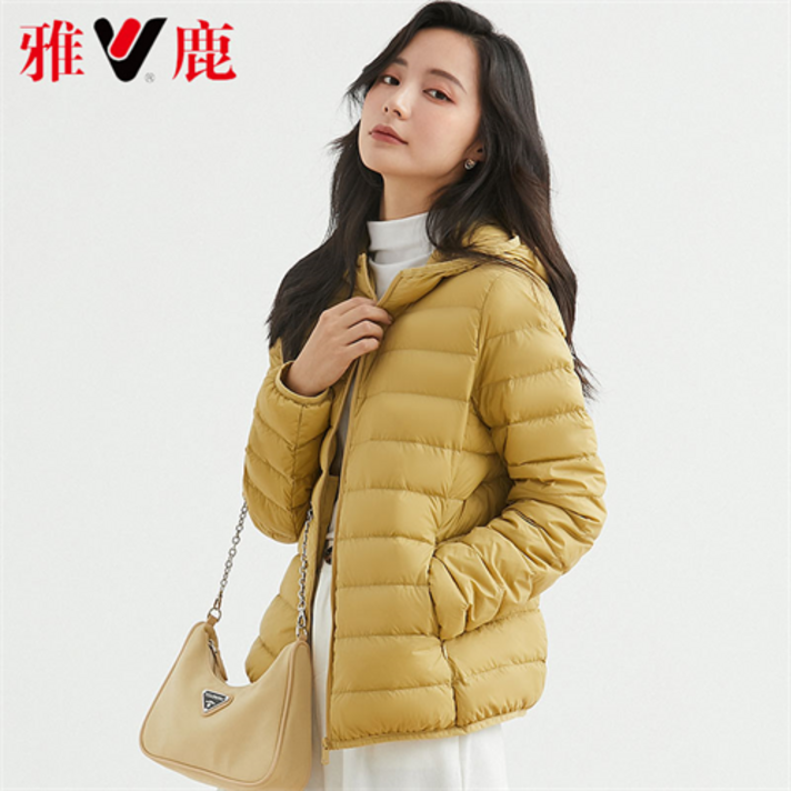 2020 여성 오리털 숏패딩 경량패딩 Yalu 경량 다운 재킷 패션 슬림 짧은 흰색 오리