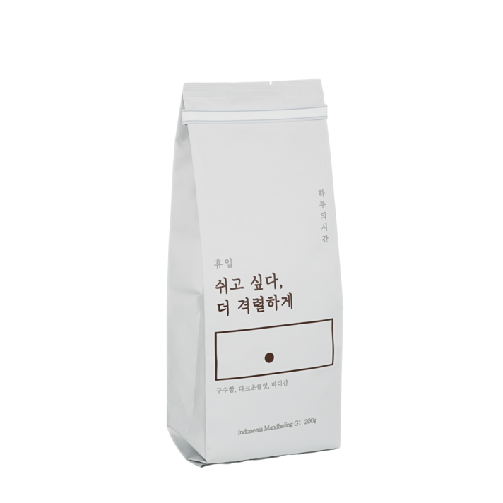 하루의시간 인도네시아 만델링 G1 고소한 원두커피 분쇄커피 홀빈, 1kg, 프렌치프레스