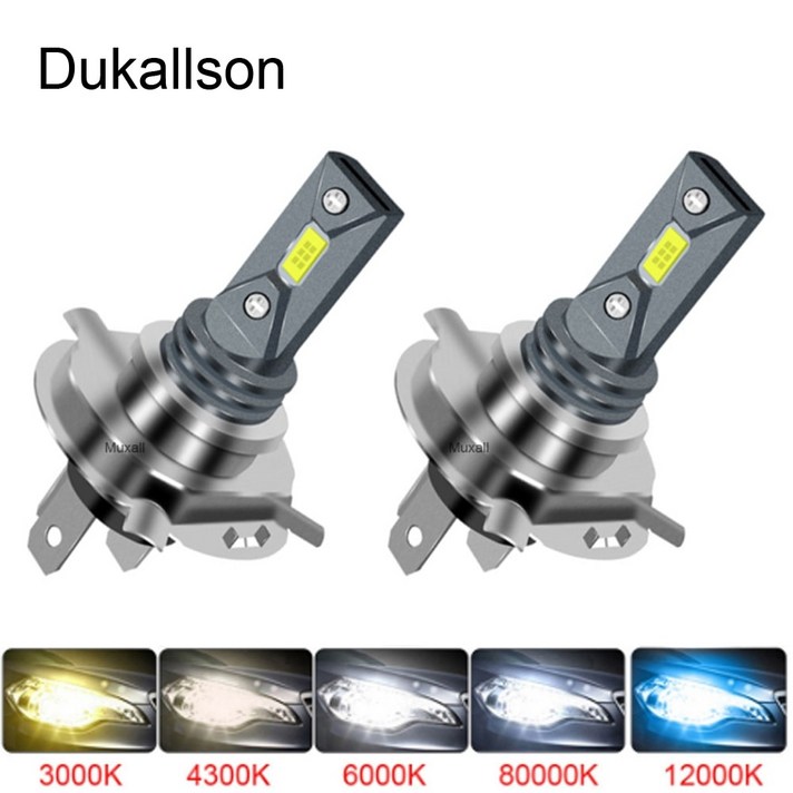새로운 360 H1 H4 H11 H7 LED 자동차 전조등 전구 변환 높은 낮은 빔 H8 9005 9006 HB3 HB4, 12000K ICE BLUE