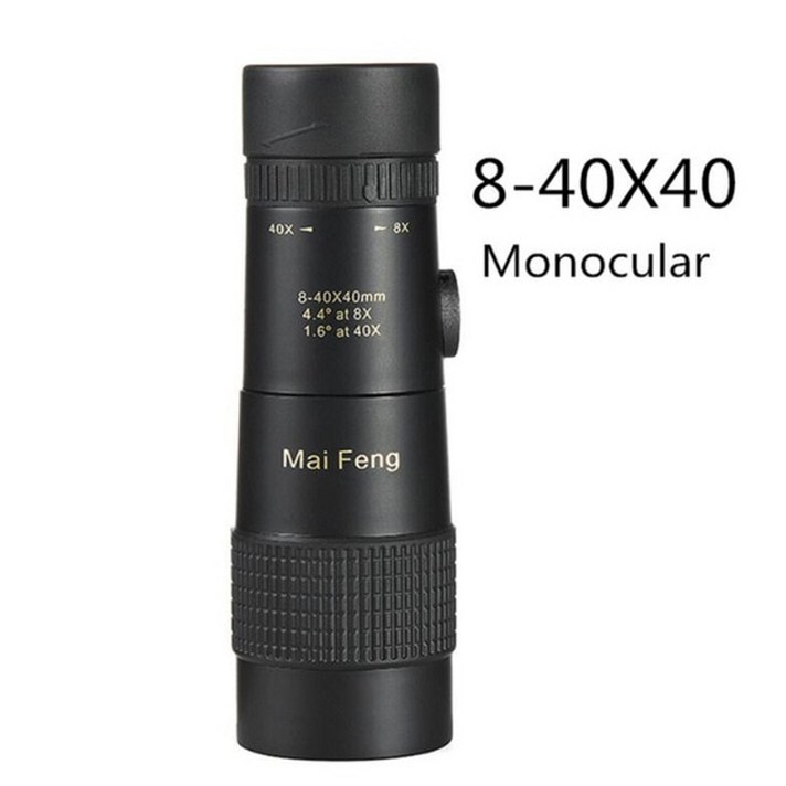 고배율 단안경 망원경 Maifeng 줌 단안 hd 8 40x40 캠핑 사냥 lll 야간 투시경 쌍안경 용 강력한 전문가 단망경, 8-40X40 단안