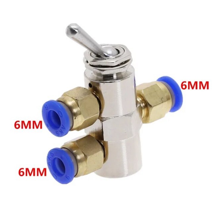 배기 밸브 2 위치 5 방향 토글 원통형 기계식 공기 공압 스위치 w 피팅 TAC2-4V, 6MM, 6MM