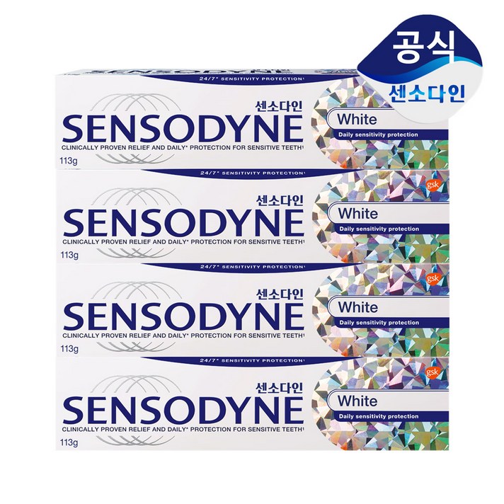 센소다인 화이트치약113g 치약, 4개, 113g