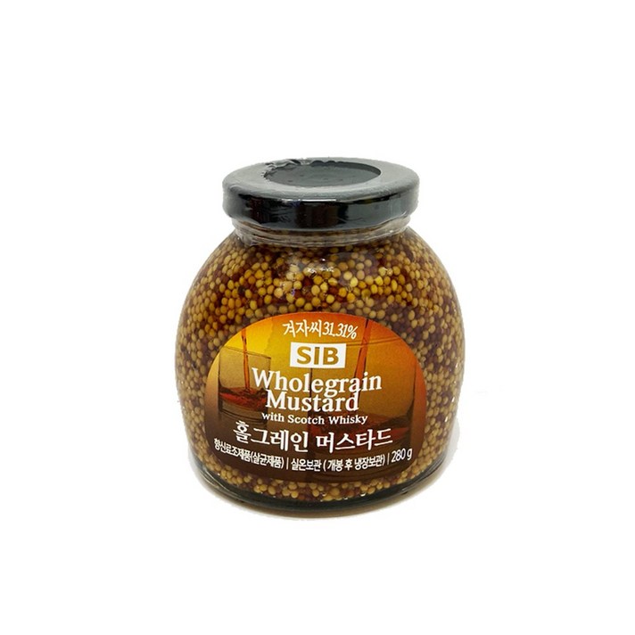 SIB 홀그레인 머스타드 겨자씨 소스 280g 2병, 홀그레인머스타드280g2병