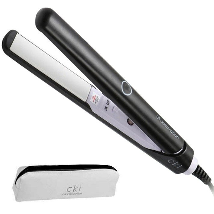 CKI 미니 고데기 + 전용 파우치 CKI-I072, 블랙 화이트