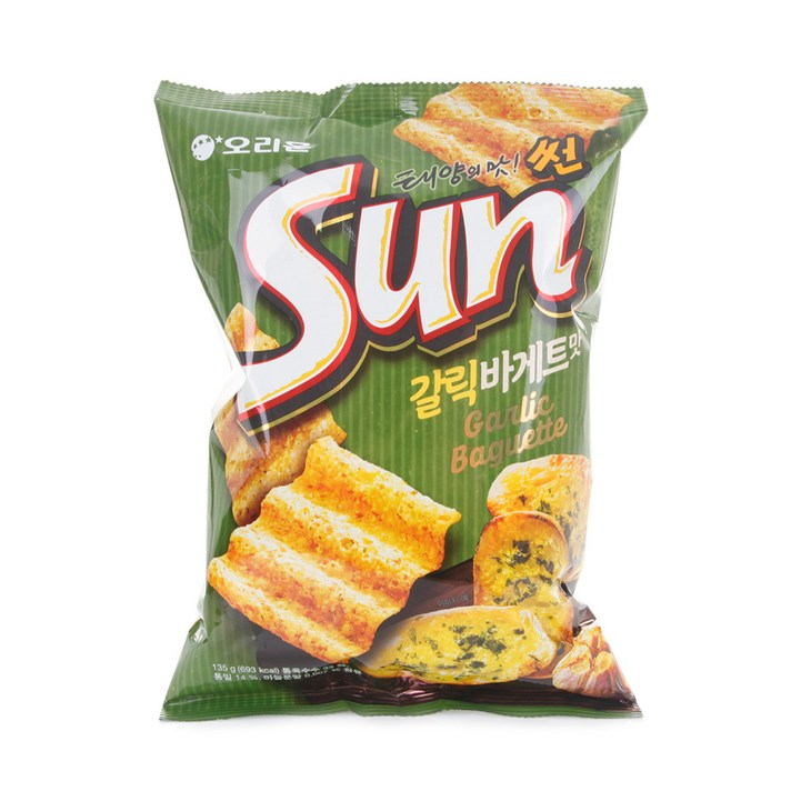 오리온 썬 갈릭바게트맛 135g, 옵션1 - 기본포장 (박스or비닐포장) (+0원)