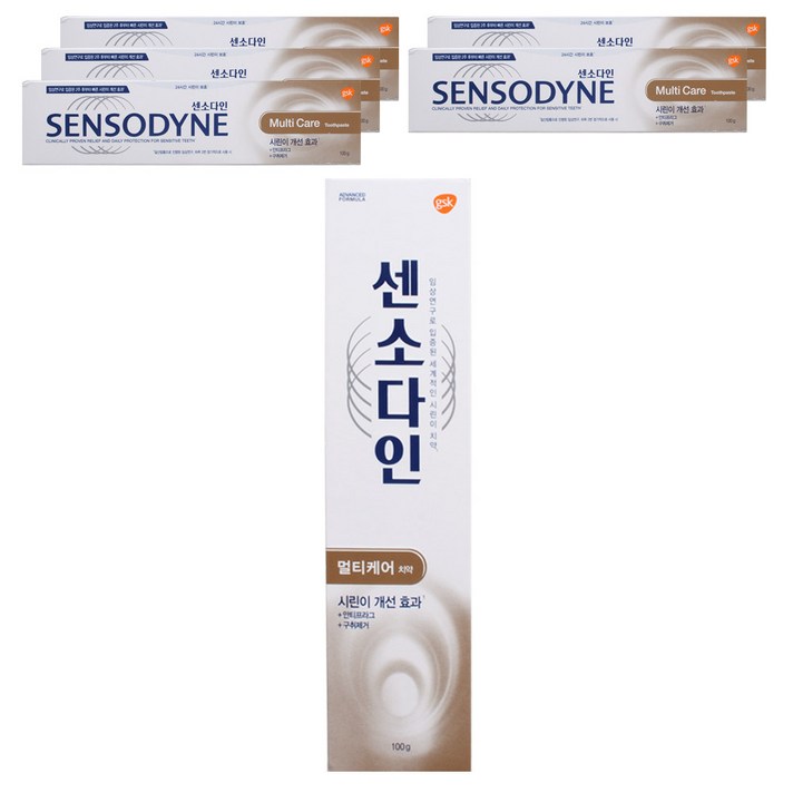 센소다인 멀티케어 시린이개선 치약, 100g, 6개
