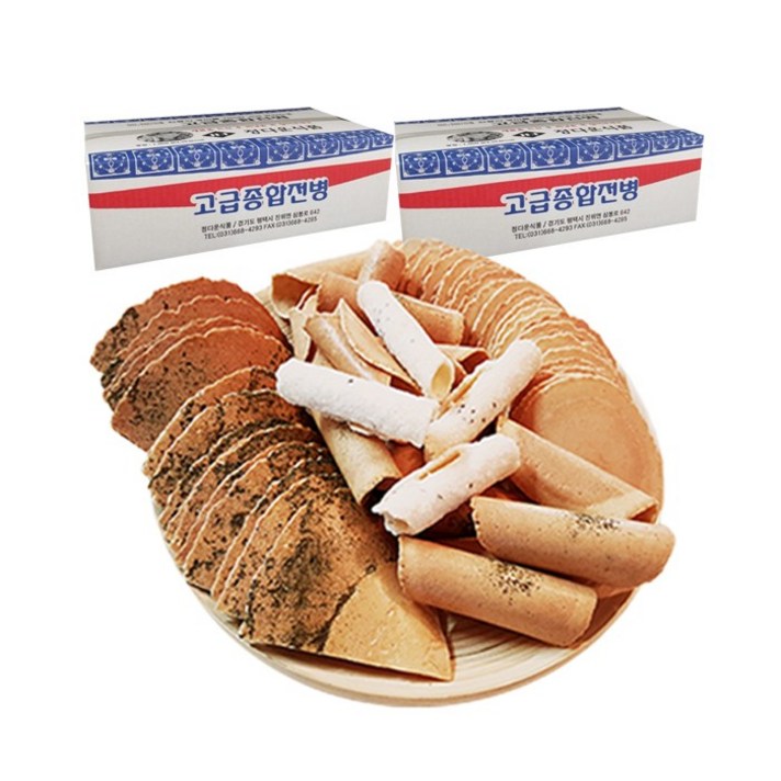정다운식품 옛날과자 센베이 고급종합전병 1kg+1kg, 2개, 1kg