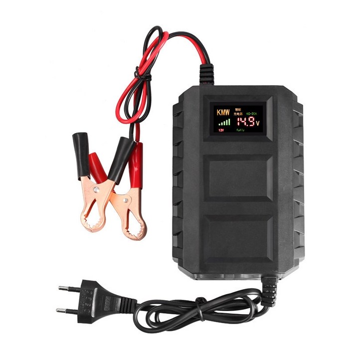 차량용 배터리 충전기 LCD 12V 20A 내장 팬