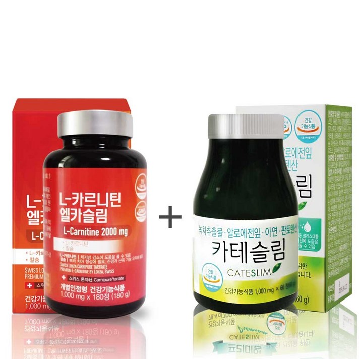 네이처그린라이프 (1+1)카테슬림+엘카슬림 녹차카테킨 엘카르니틴 다이어트 보조제 다이어트식품 체지방분해 추천, 1개