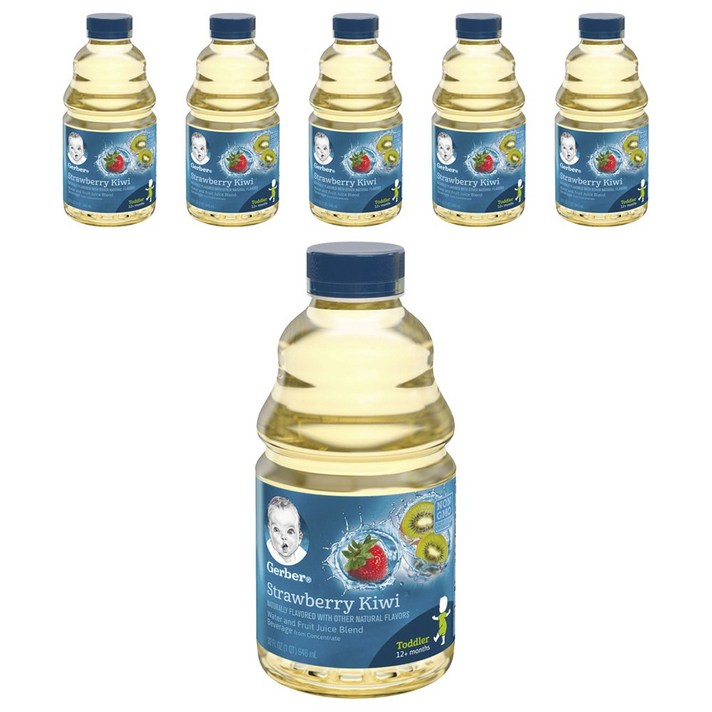 거버 워터 앤 프루트 블렌드 베버리지 어린이 과일야채주스 946ml, 6개, 딸기 + 키위(Strawberry + Kiwi)
