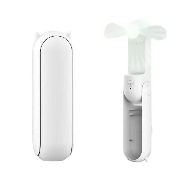 1200mAh 파워 뱅크 배터리 운영 개인 팬이있는 휴대용 핸드 헬드 팬, 하얀색