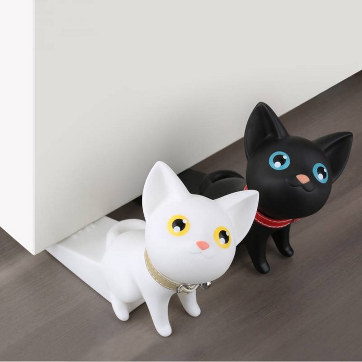 도어 스토퍼 강아지 고양이 방 문다힘 고정 문쾅방지, 힌냥이