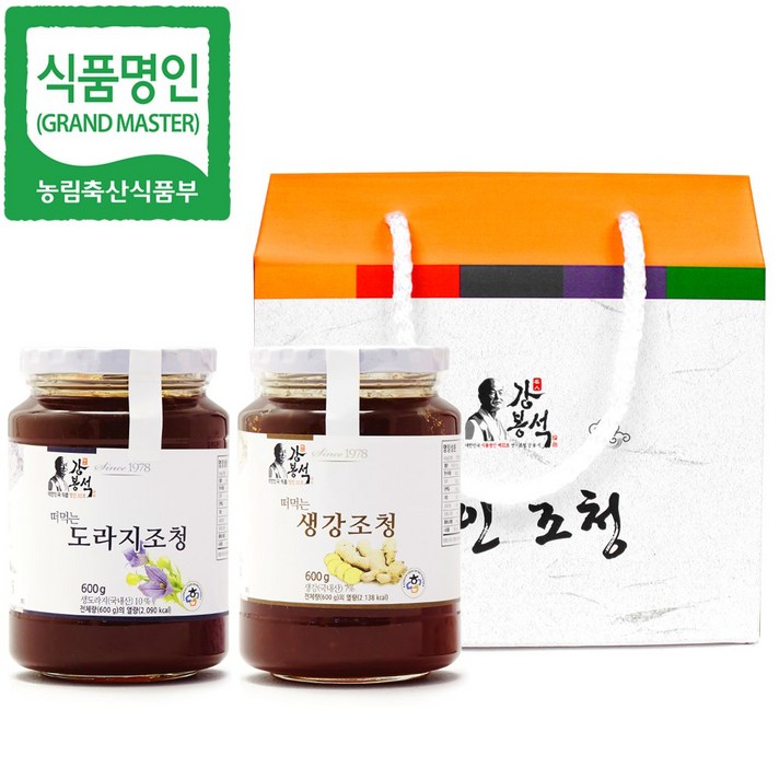 두레촌 명인 도라지 생강조청 600g x 2개 엿기름 물엿 가정용 업소용 효능 선물세트