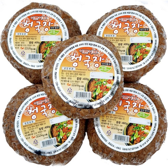아리랑식품 이쁜이표 냄새안나는 착한청국장 400g-5개