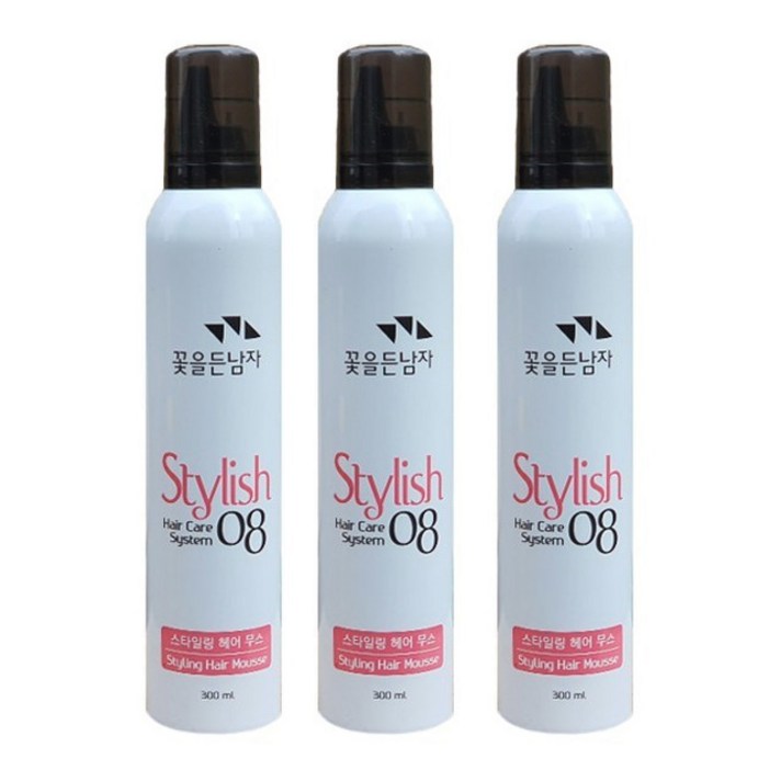꽃을든남자 헤어케어 시스템 스타일링 헤어무스, 3개, 300ml