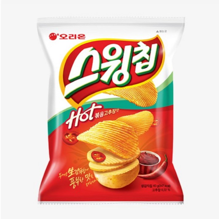 오리온 스윙칩 볶음고추장맛, 60g, 12개