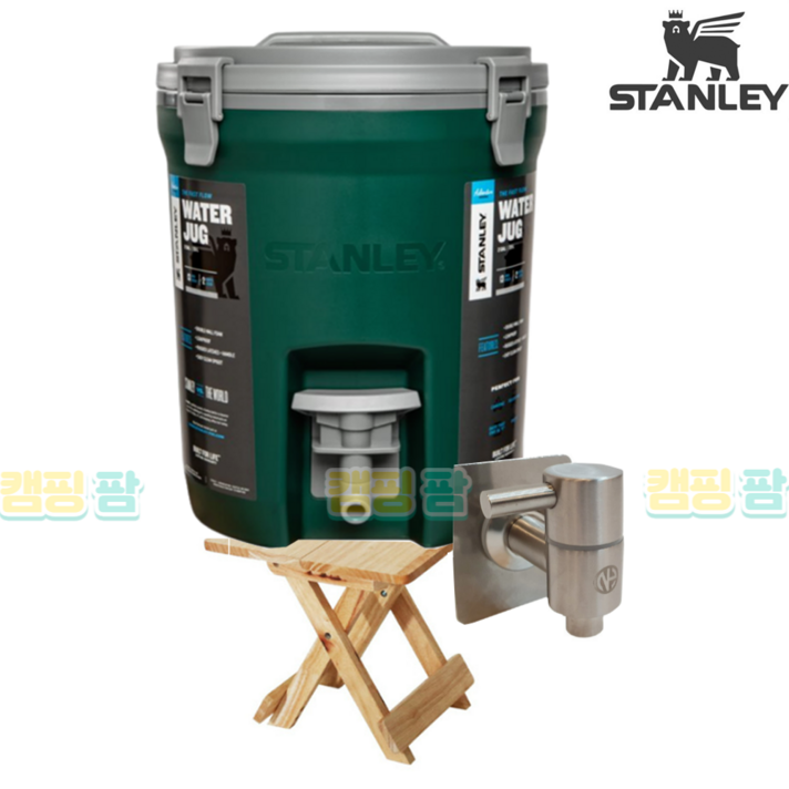 스탠리 워터저그 7.5 L 그린 물통 캠핑 스탠드 받침대 수도꼭지 우드 핸들 손잡이 케이스, 7.5L전용가방(블랙)