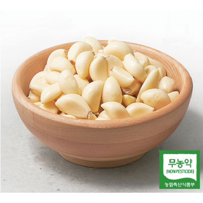 21년 무농약 깐마늘 알싸함이 가득한 친환경 깐마늘 (중/대) 500g 1kg 3kg, (중) 1kg