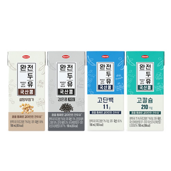 한미 완전두유 4가지 맛보기 구성, 190ml, 32개