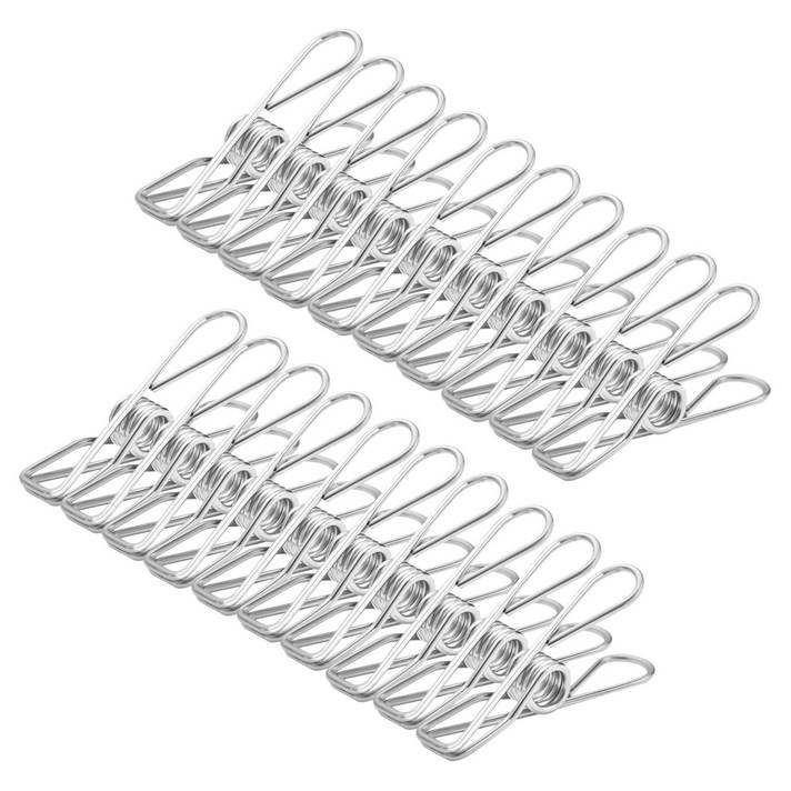 Deoxygene 20 pcs 작은 클립 옷 핀 내구성 다목적 유틸리티 스테인레스 스틸 홈 오피스 용 후크, 1개