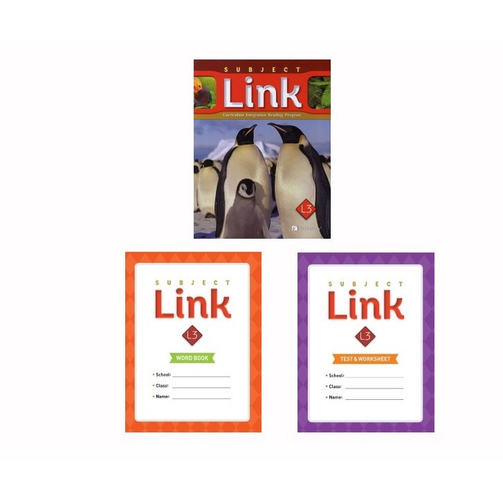 Subject Link. 3 student book + Word Book + Test & Worksheet Class Pack 전3권