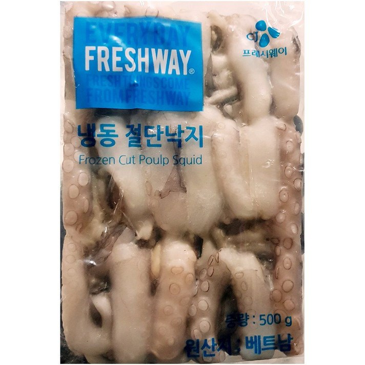 업소용 식자재 프레시원 냉동 절단 낙지 500g M X4 바지락 새조개 꼬막 갑오징어 볶음 수산물, 1, 본상품선택