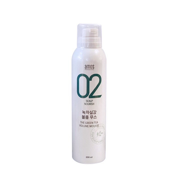 아모스 02 녹차실감 볼륨 무스200ml(2022년04월까지), 1개
