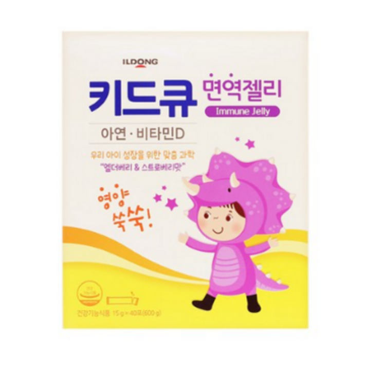 일동제약 키드큐 면역젤리 40포 비타민D아연 어린이건강식품, 15g, 40개