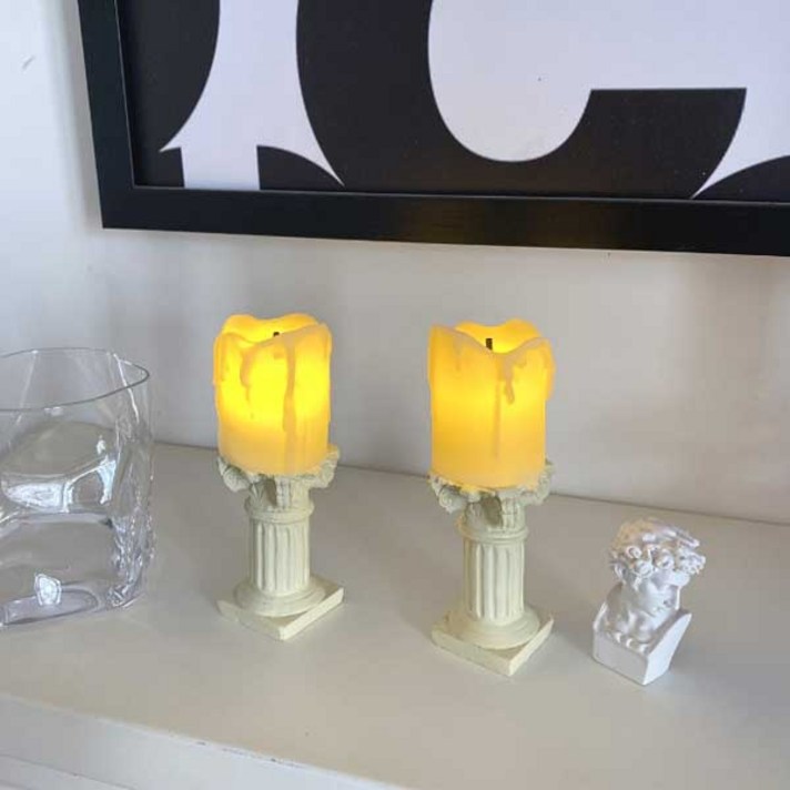 1+1 미니 LED 양초 캔들 무드등, LED 양초 - 2개