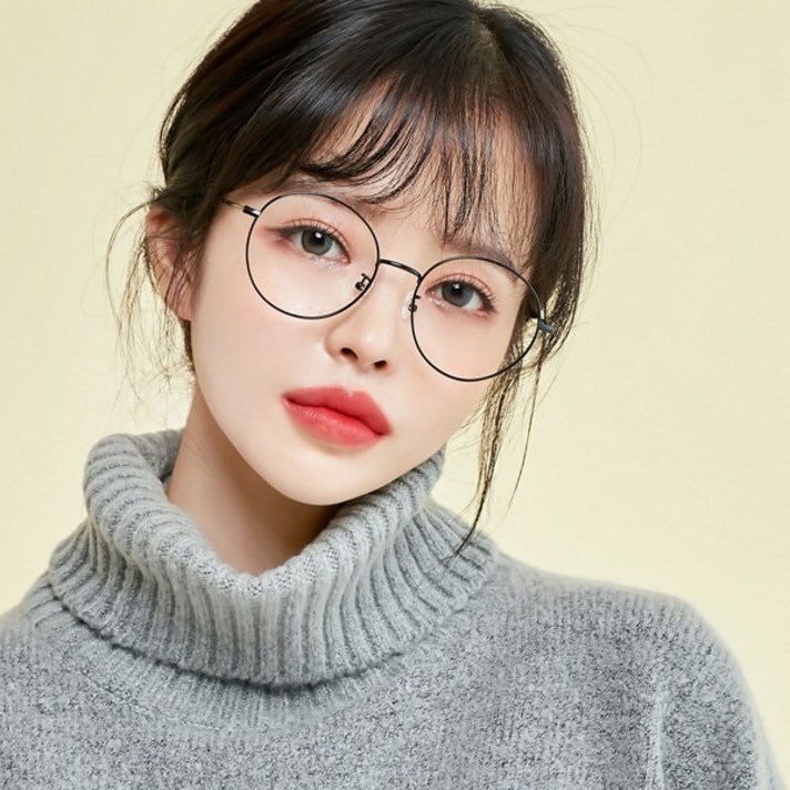 멜라크메 동글이 원형 자외선 차단 안경 블랙 안경테