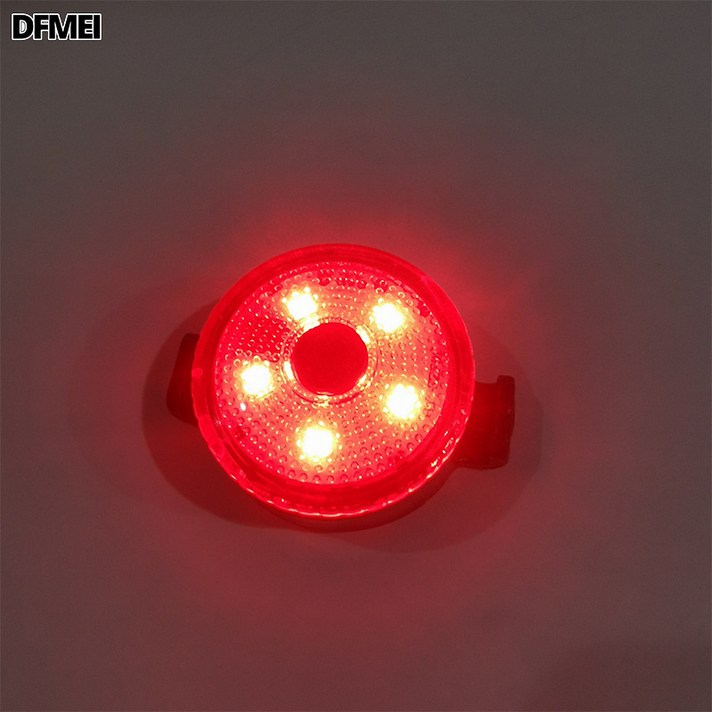 DFMEI USB 자전거 후미등 산악자전거 원형 야기 경고등, 레드 라이트 스트랩과 USB 실, 1개