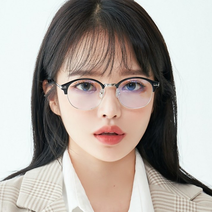 멜라크메 남자 여자 국산 사각 하금테 안경테 자외선 블루라이트 차단 렌즈 안경