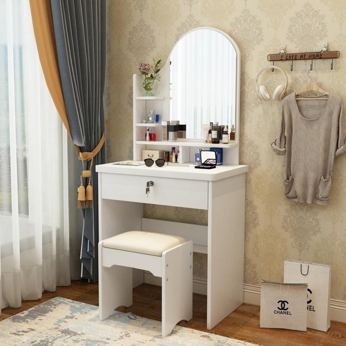모던 주니어 화장대 중학생 원룸, F.518 웜 화이트 60CM