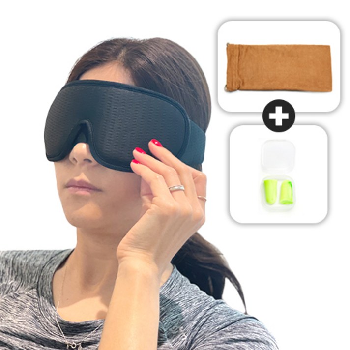 어나더랩 수면 안대 암막 3D 눈가리개, 블랙, 1세트, 1개