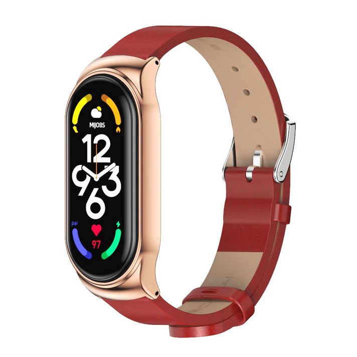 Mi Band 7 6 5 4 스트랩 PU 가죽 Correas Mi Bend 4 실리콘 Miband 팔찌 Mi Band 3 For Xiaomi 스마트 밴드 Xaomi 팔찌, CS 레드 로즈 골드, 미 밴드 4 3