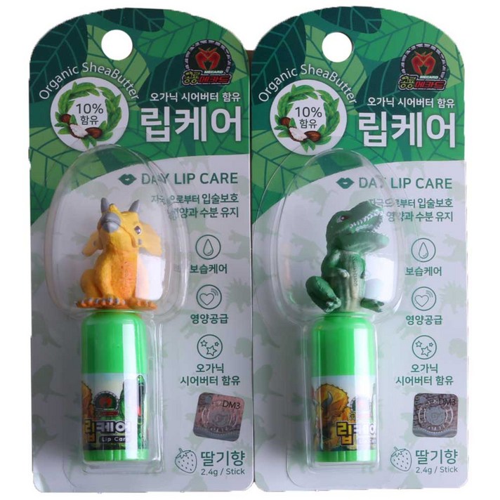 공룡메카드 피규어 립케어 (랜덤), 딸기향, 2개