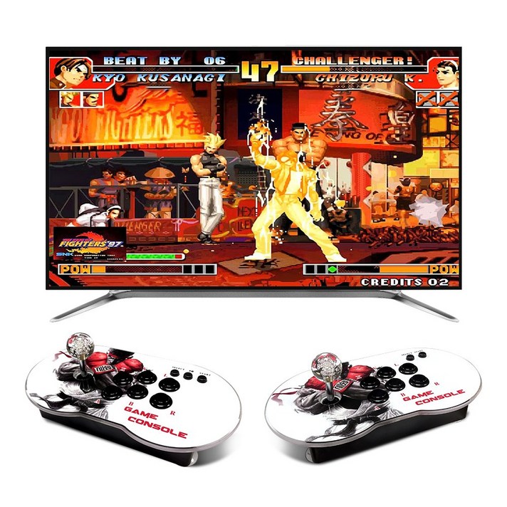 예스카모 YERSKAMO 무선 분리형 3D 오락실 10000종 레트로 게임기 HDMI 고화질 무선 게임패드 한글판, 64G 15000종, 2인용 게임기