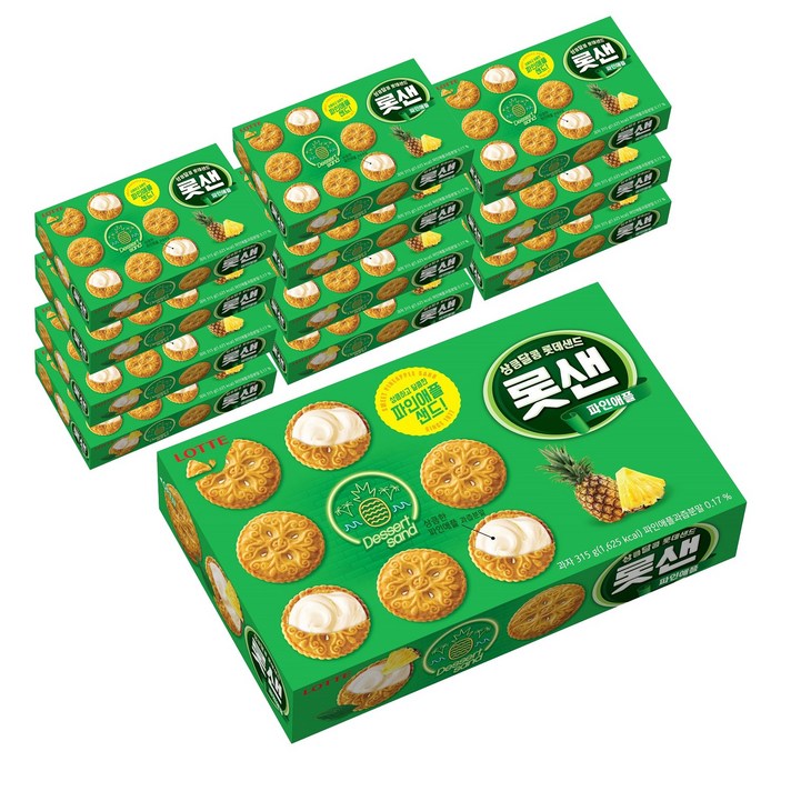 롯데제과 롯데샌드 파인애플, 315g, 12개