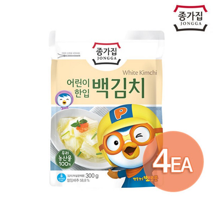 종가집 어린이 한입 백김치 300g x 4개, 4입