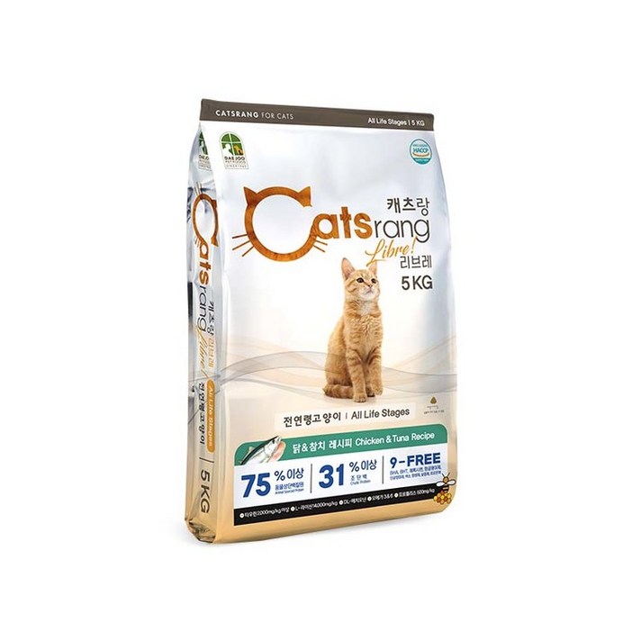 캐츠랑 5kg 캣츠랑 전연령 사료 고양이사료 1개 2개 4개, 닭 + 참치
