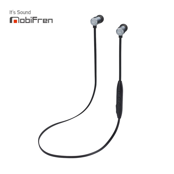 모비프렌 홀릭 MFB-E3100 넥밴드 블루투스 무선 이어폰, 메탈 그레이